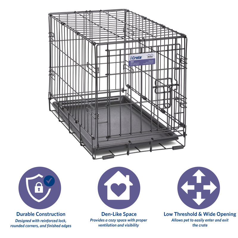 Midwest Homes For Pets MidWest Homes for Pets Newly Enhanced Single Door iCrate Dog Crate Includes Divider Panel Reviews Wayfair